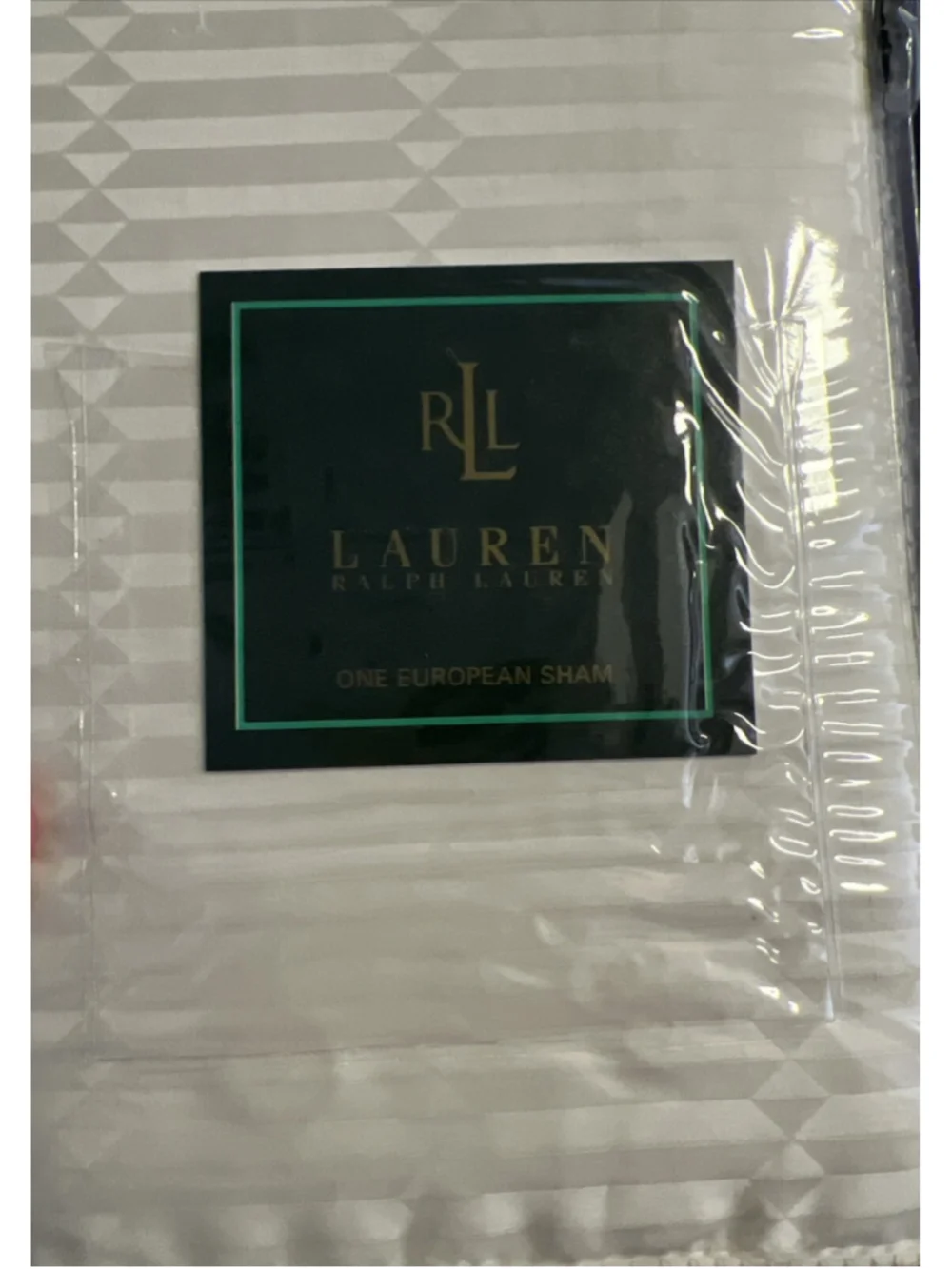 Ralph Lauren 52nd Street Jacquard Cream European Shams Sateen Cotton Vintage New